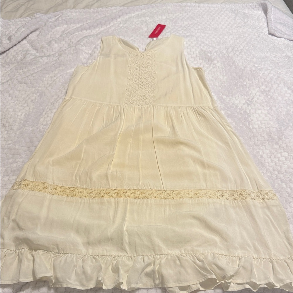 Xhilaration Cream Casual Kids Dress